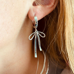 Silver Bow Earrings