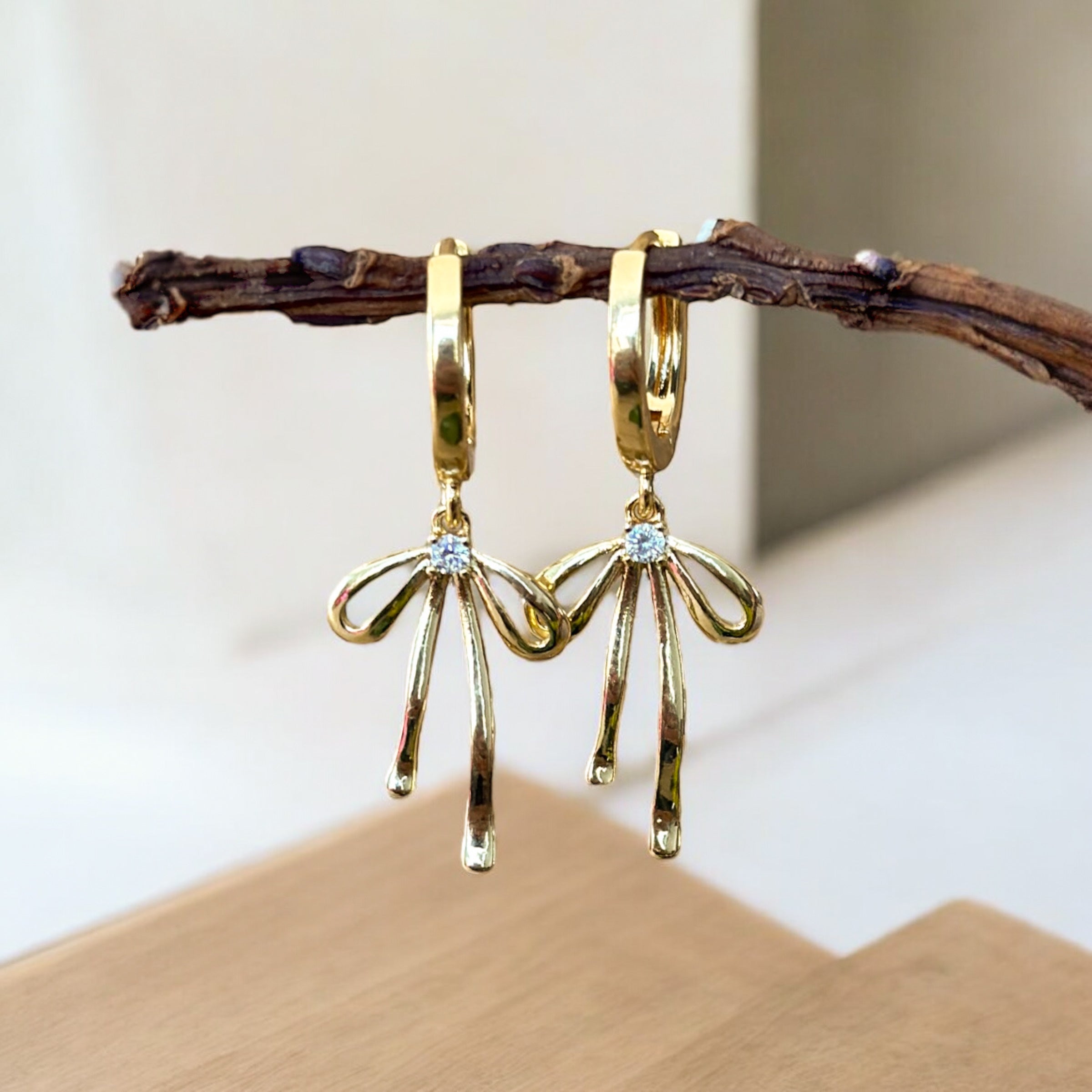 Mini Gold Bow Earrings