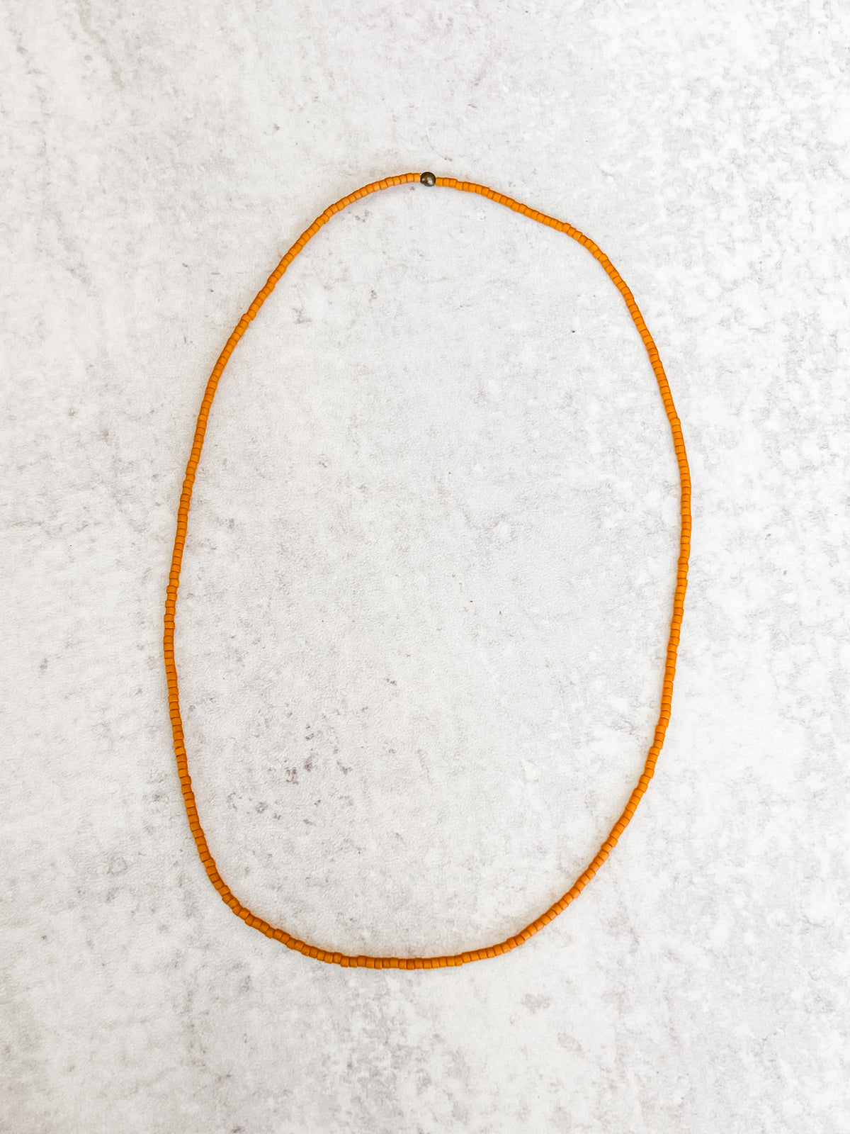 Burnt Orange Seed Bead ~ 14”