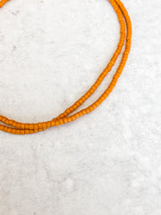 Burnt Orange Seed Bead ~ 14”