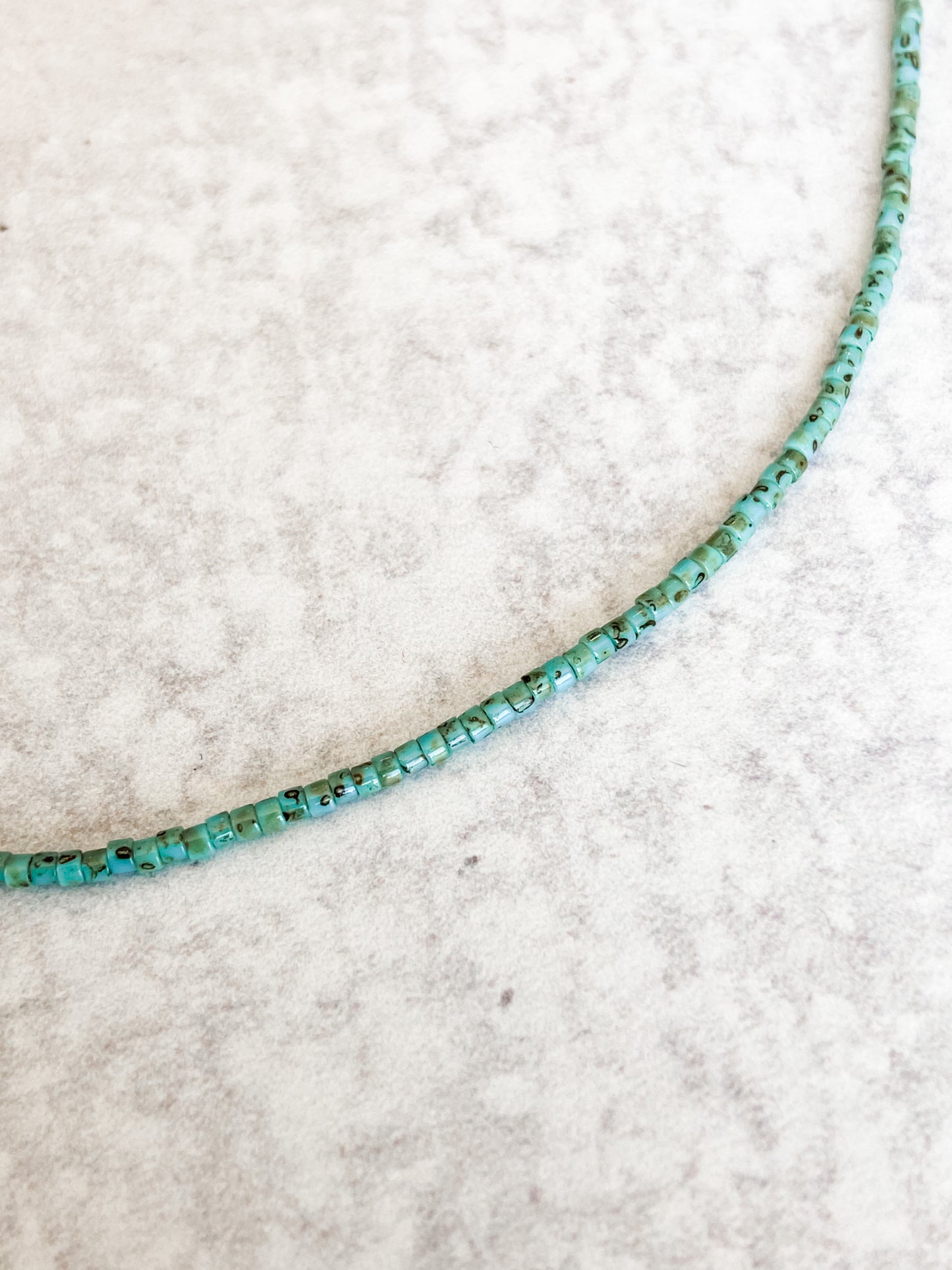 Turquoise Seed Bead ~ 15"