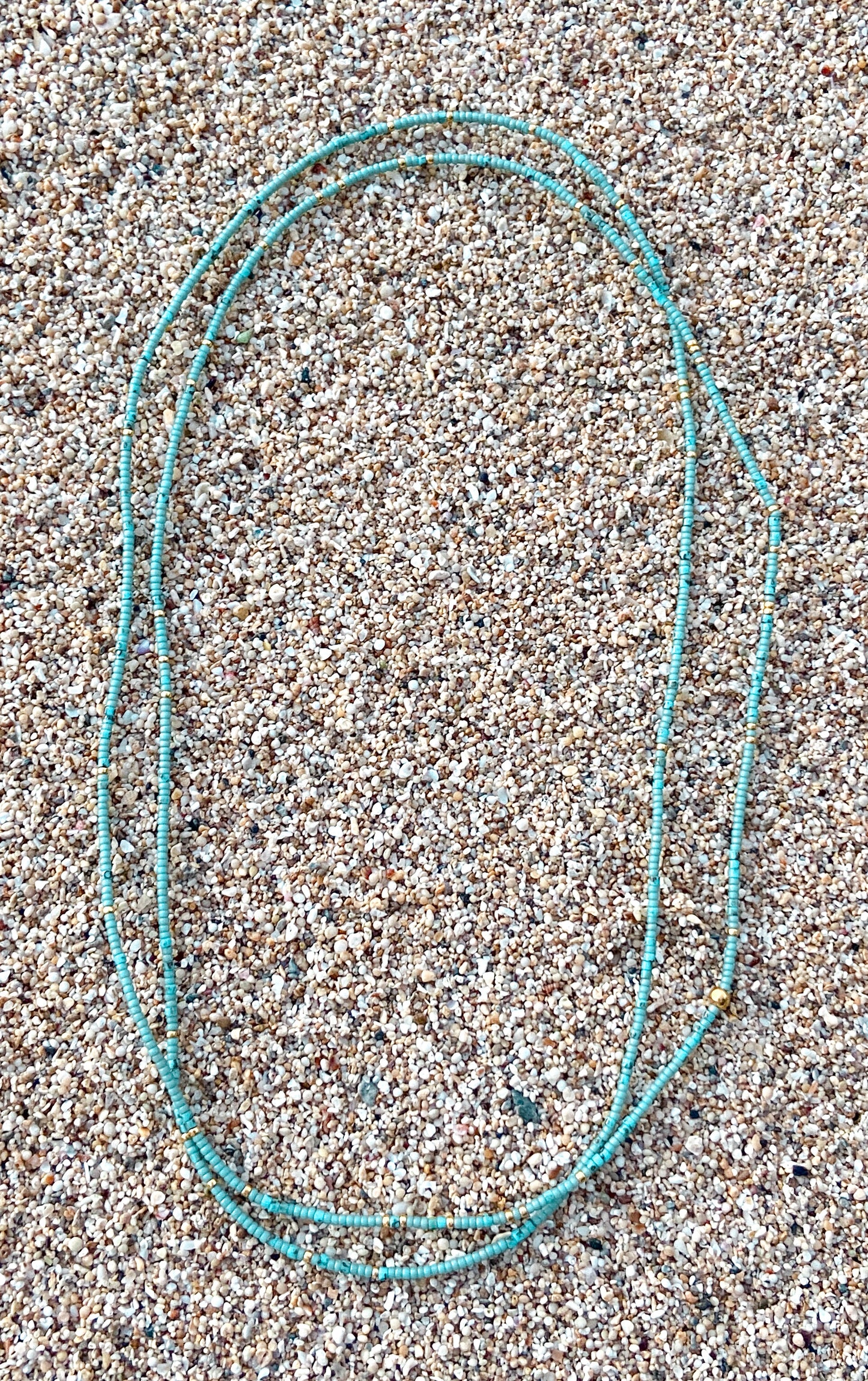 Turquoise with Gold ~ 33"