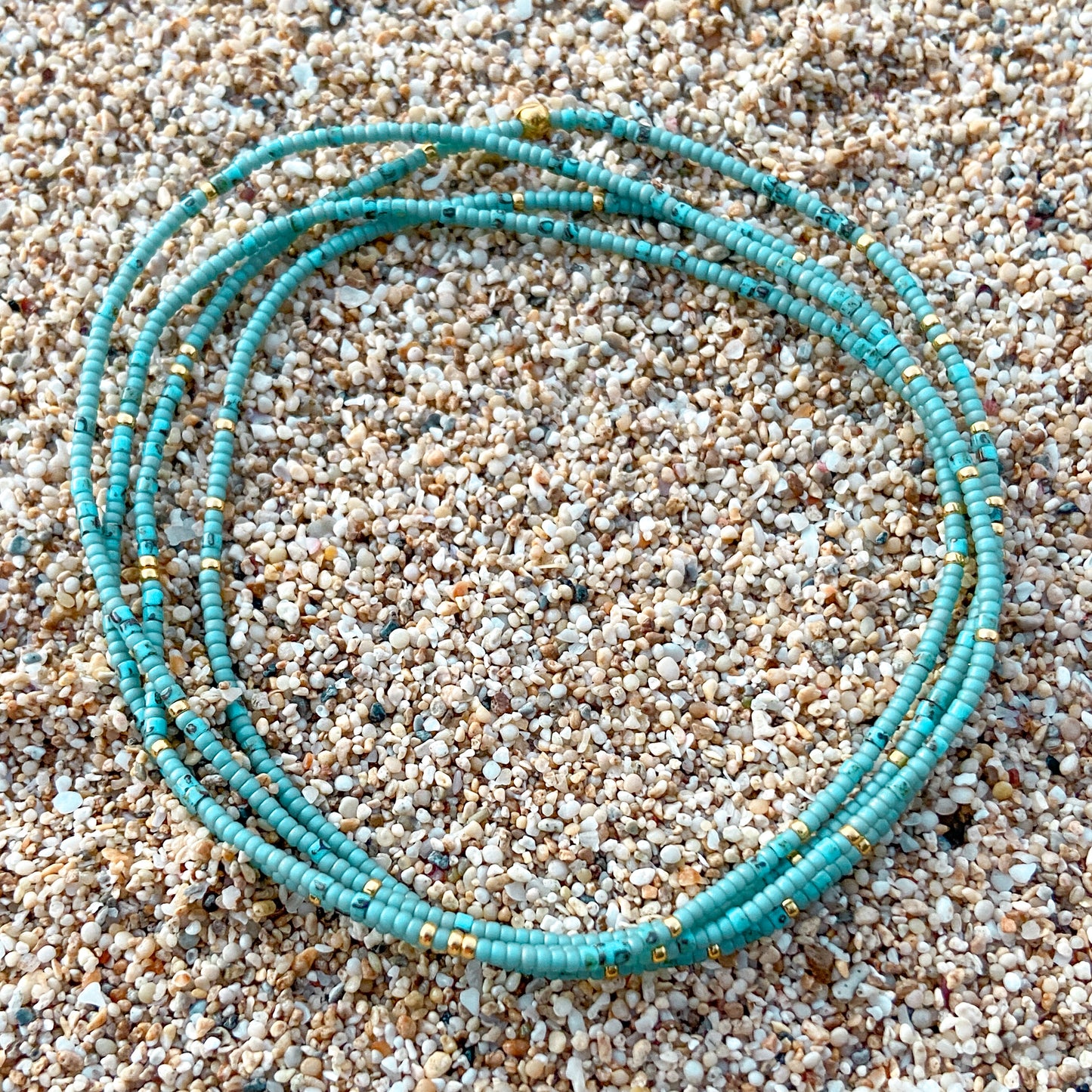 Turquoise with Gold ~ 33"